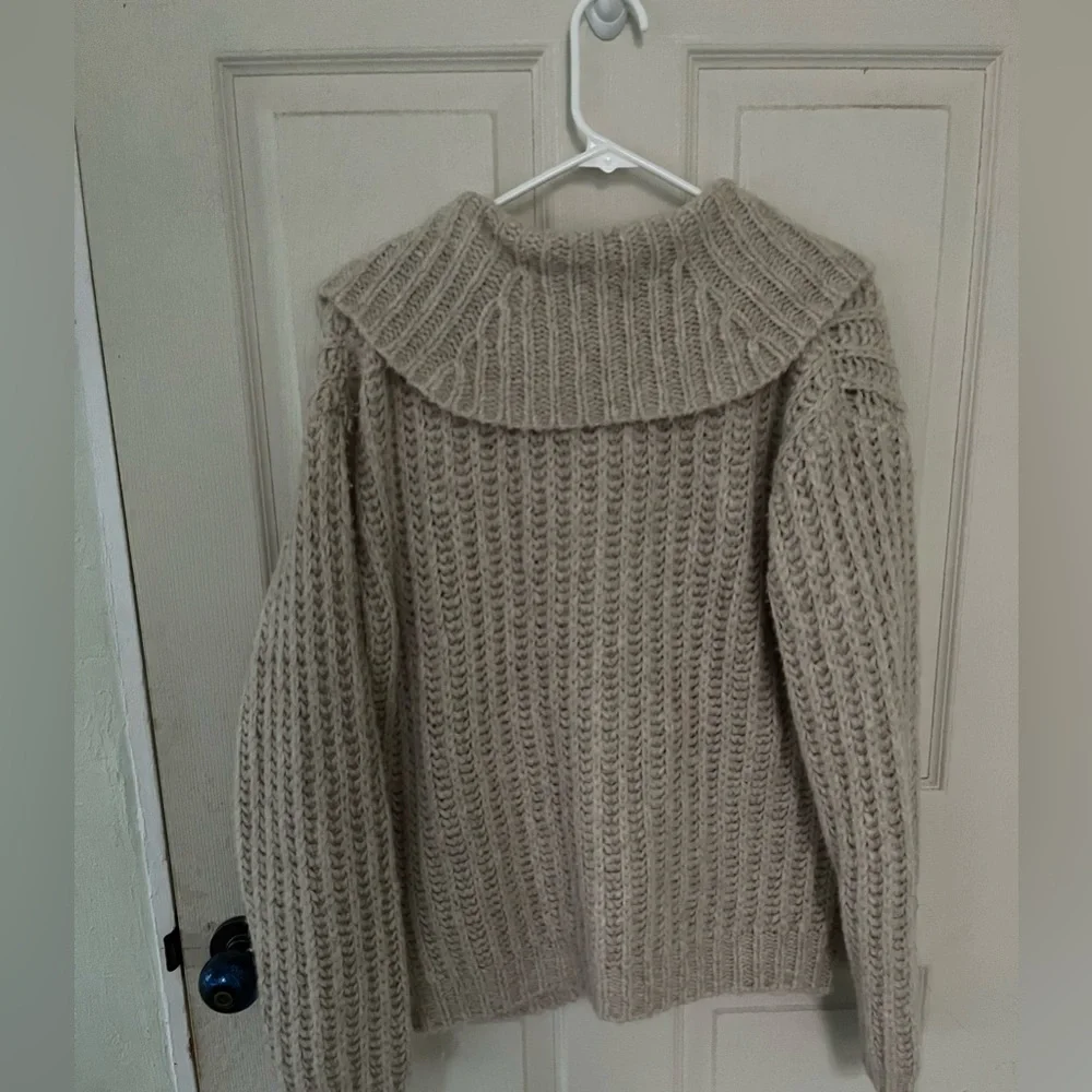 Pilcro x Anthropologie Flower Cardigan Sweater Large Slouchy Wool Blend - Picture 6 of 8